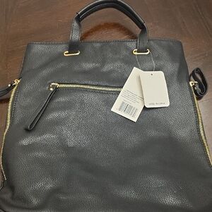 NEW! Elegant Black Vegan Leather Tote Bag